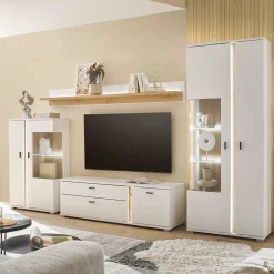 TV Wohnwand Möbelkombi mit LED - Racelyn (vierteilig) Wohnwände