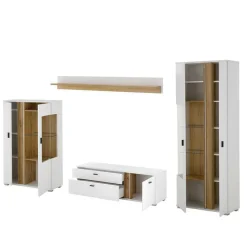 TV Wohnwand Möbelkombi mit LED - Racelyn (vierteilig) Wohnwände