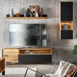 Outlet TV Wohnwand Möbelset 194 cm breit - Viligrana (dreiteilig) Wohnwände