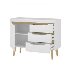 Outlet TV Wohnwand Möbelset im Skandi Style - Ginko (vierteilig) Wohnwände