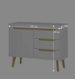 Outlet TV Wohnwand Möbelset im Skandi Style - Ginko (vierteilig) Wohnwände