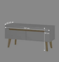 Outlet TV Wohnwand Möbelset im Skandi Style - Ginko (vierteilig) Wohnwände