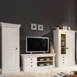 Sale TV Wohnwand Satumare aus Kiefer teilmassiv (dreiteilig) Wohnwände