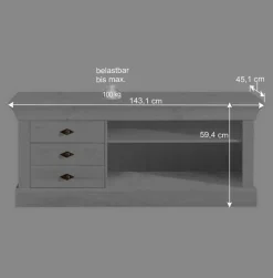 Sale TV Wohnwand Satumare aus Kiefer teilmassiv (dreiteilig) Wohnwände