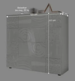 TV Wohnwand Schränke in Weiß - Vascaub (dreiteilig) Wohnwände