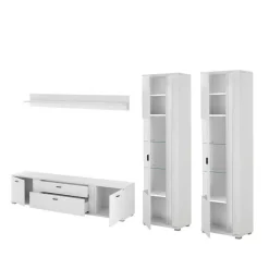 Outlet TV Wohnwandmöbel in Weiß Set - Tirol (vierteilig) Wohnwände