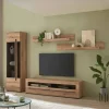 Sale TV-Wohnwand in Holzoptik foliert - Brocus (vierteilig) Wohnwände