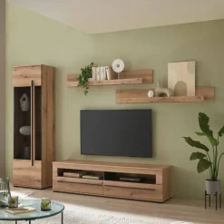 Sale TV-Wohnwand in Holzoptik foliert - Brocus (vierteilig) Wohnwände