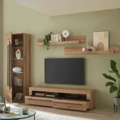 Sale TV-Wohnwand in Holzoptik foliert - Brocus (vierteilig) Wohnwände