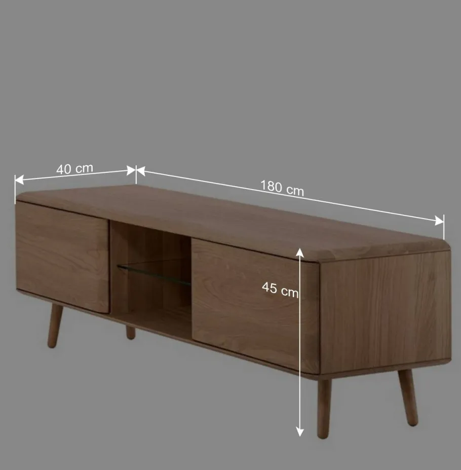 Unterschrank für Fernseher aus Eiche Bianco - Bakaras Tv & Hifi-Möbel|Lowboards