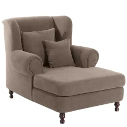 Velours Polstersessel in Beigegrau - XXL Format - Jerry Sessel