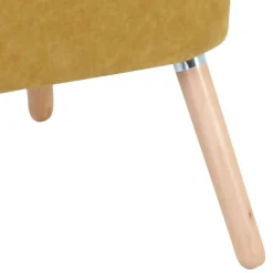 Velours Sessel in Maisgelb und Buche - Barack Sessel