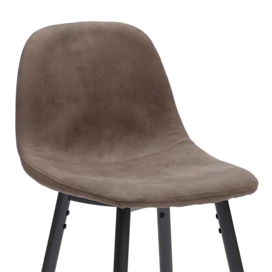 Vintage Barhocker mit Lehne Dorisa Kunstleder Taupe (2er Set) Hocker