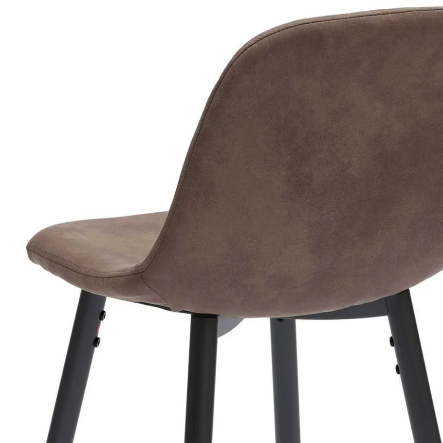 Vintage Barhocker mit Lehne Dorisa Kunstleder Taupe (2er Set) Hocker