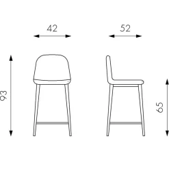 Vintage Barhocker mit Lehne Dorisa Kunstleder Taupe (2er Set) Hocker