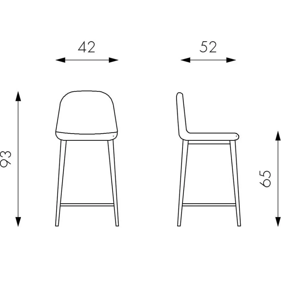 Vintage Barhocker mit Lehne Dorisa Kunstleder Taupe (2er Set) Hocker