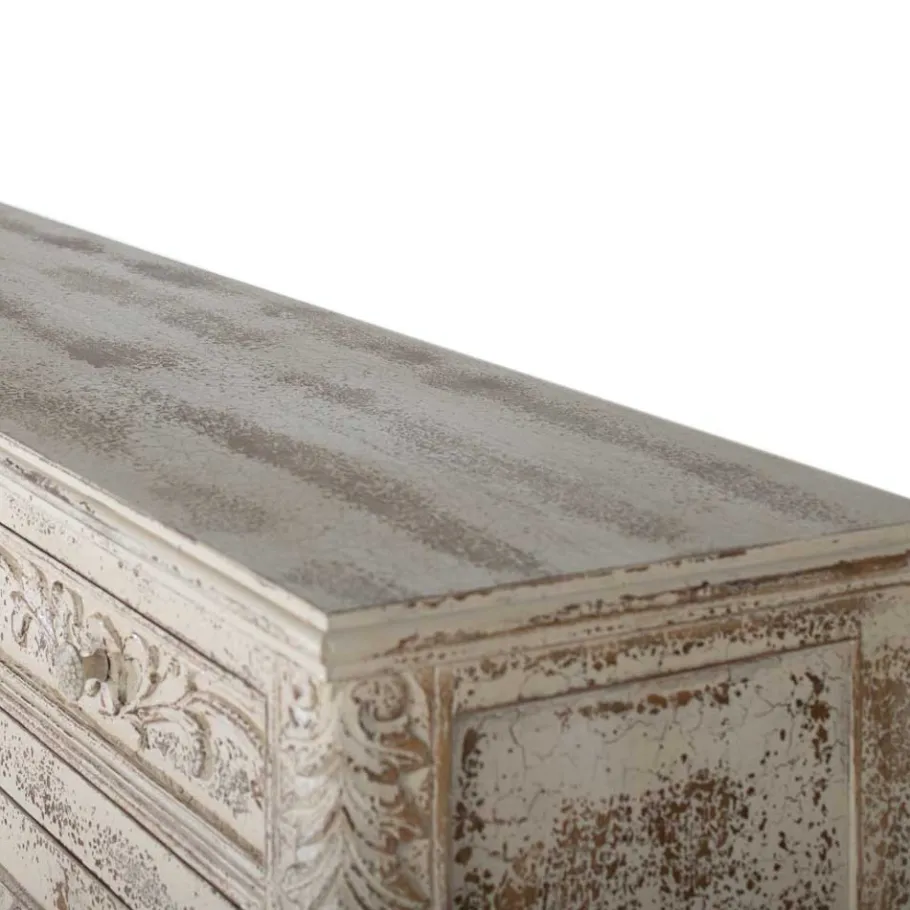 Sale Vintage Design Anrichte in Holz White Wash - Perolyn Sideboards