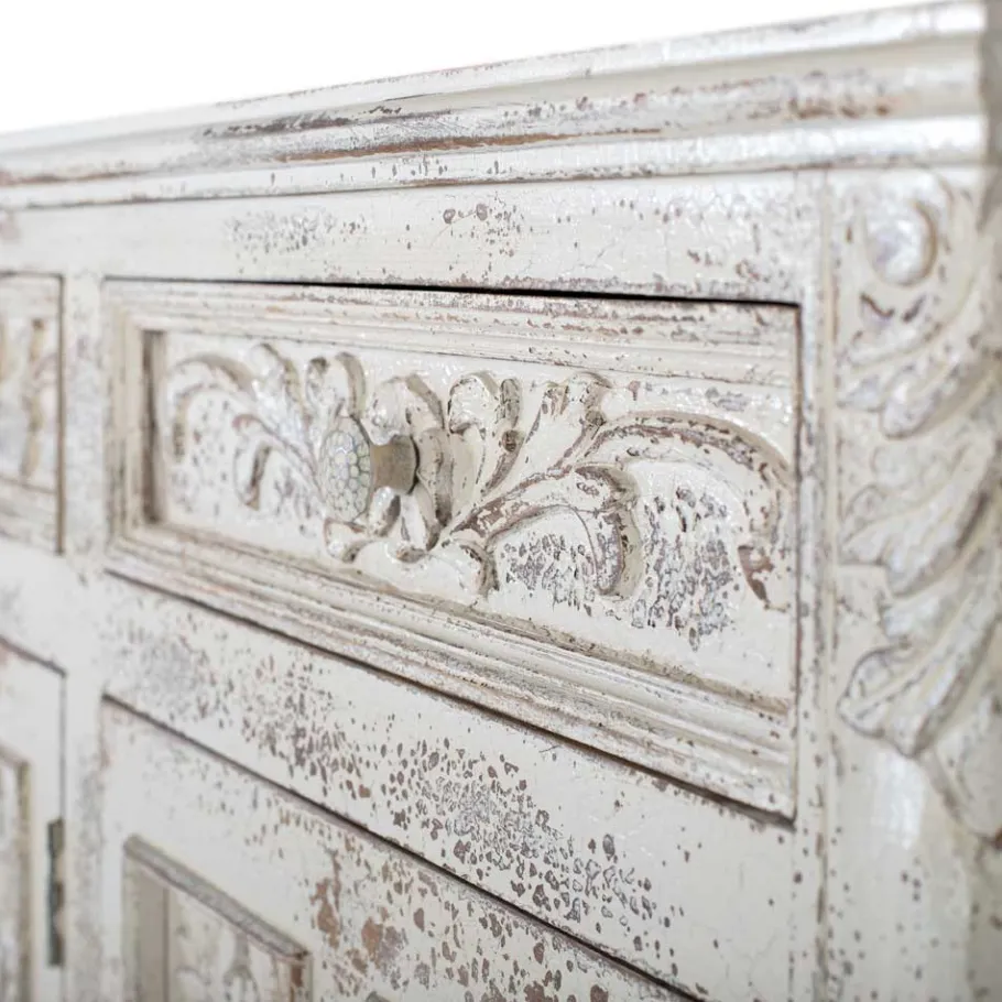 Sale Vintage Design Anrichte in Holz White Wash - Perolyn Sideboards