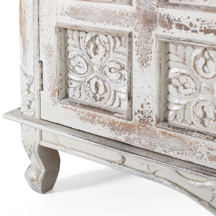 Sale Vintage Design Anrichte in Holz White Wash - Perolyn Sideboards