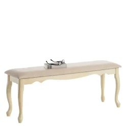 Outlet Vintage Design Esstischbank in Creme - Lesnoa Sitzbank