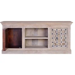 Vintage Design TV Kommode in White Wash - Uladan Tv & Hifi-Möbel