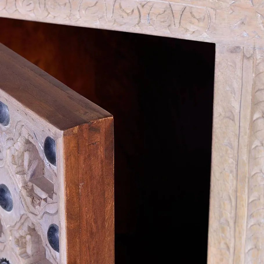 Vintage Design TV Kommode in White Wash - Uladan Tv & Hifi-Möbel