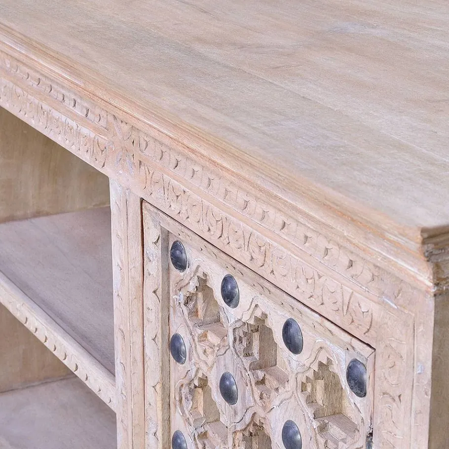 Vintage Design TV Kommode in White Wash - Uladan Tv & Hifi-Möbel