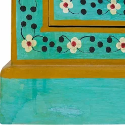 Vintage Holzschrank bunt bemalt - Lennlo Vitrinen