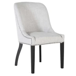 Vintage Stühle in Hellgrau Strukturstoff - Lenza (2er Set) Stühle