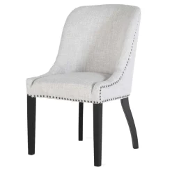 Vintage Stühle in Hellgrau Strukturstoff - Lenza (2er Set) Stühle