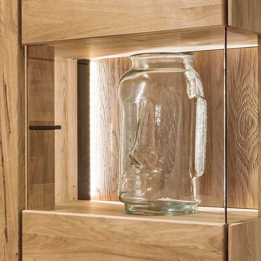 Vitrine aus Wildeiche geölt - Slaraduva Vitrinen|Schränke