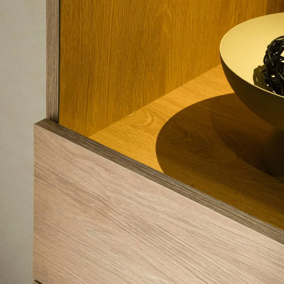 Clearance Vitrine und TV-Board Set - Jaskin (zweiteilig) Wohnwände