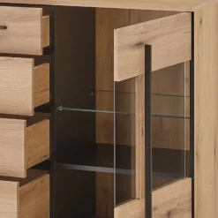 Online Vitrinenkombination und Wandboard Set - Brocus (vierteilig) Wohnwände