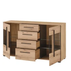 Online Vitrinenkombination und Wandboard Set - Brocus (vierteilig) Wohnwände