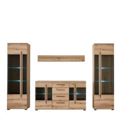 Online Vitrinenkombination und Wandboard Set - Brocus (vierteilig) Wohnwände