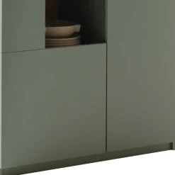 Vitrinenschrank in Graugrün - Kwin Vitrinen