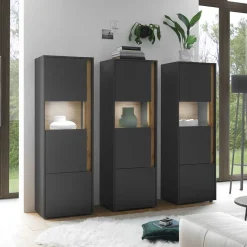 Discount Vitrinenschränke Set in Modern - Ahilav (dreiteilig) Wohnwände