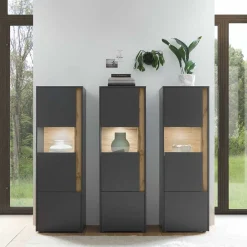 Discount Vitrinenschränke Set in Modern - Ahilav (dreiteilig) Wohnwände