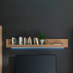 Best Wandboard in 180cm Breite Pontros mit Eiche Bianco Furnier Regale