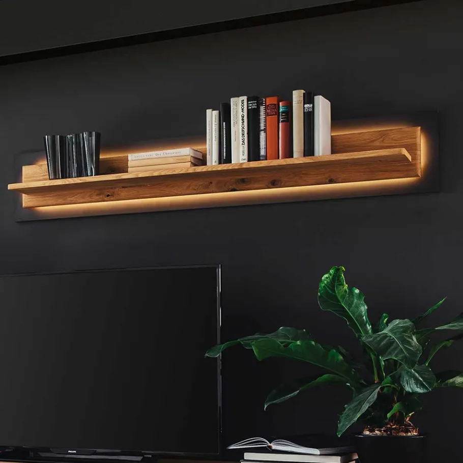 Sale Wandboard in Wildeiche & Anthrazit - Flacona Regale