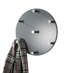 Clearance Wandgarderobe Romina in Grau Hochglanz Garderoben