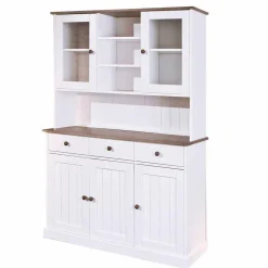 Weiß Brauner Buffetschrank aus Kiefernholz - Vatina Kommoden