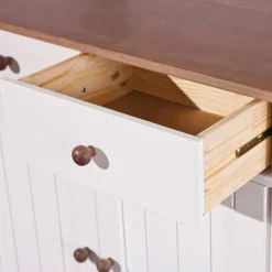 Weiß Brauner Buffetschrank aus Kiefernholz - Vatina Kommoden