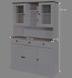 Weiß Brauner Buffetschrank aus Kiefernholz - Vatina Kommoden