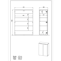 Hot Weiße Flureinrichtung mit Glasbeschichtung - Kofi (fünfteilig) Garderoben
