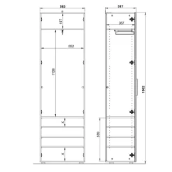 Hot Weiße Flureinrichtung mit Glasbeschichtung - Kofi (fünfteilig) Garderoben