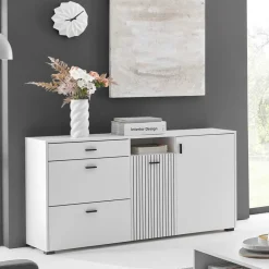 Sale Weiße Kombi-Kommode mit 1,50 m Breite - Dualkos Sideboards