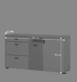 Sale Weiße Kombi-Kommode mit 1,50 m Breite - Dualkos Sideboards