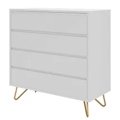 Best Weiße Kommode mit niedrigen Haarnadel Beinen - Vair Kommoden