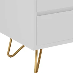 Best Weiße Kommode mit niedrigen Haarnadel Beinen - Vair Kommoden